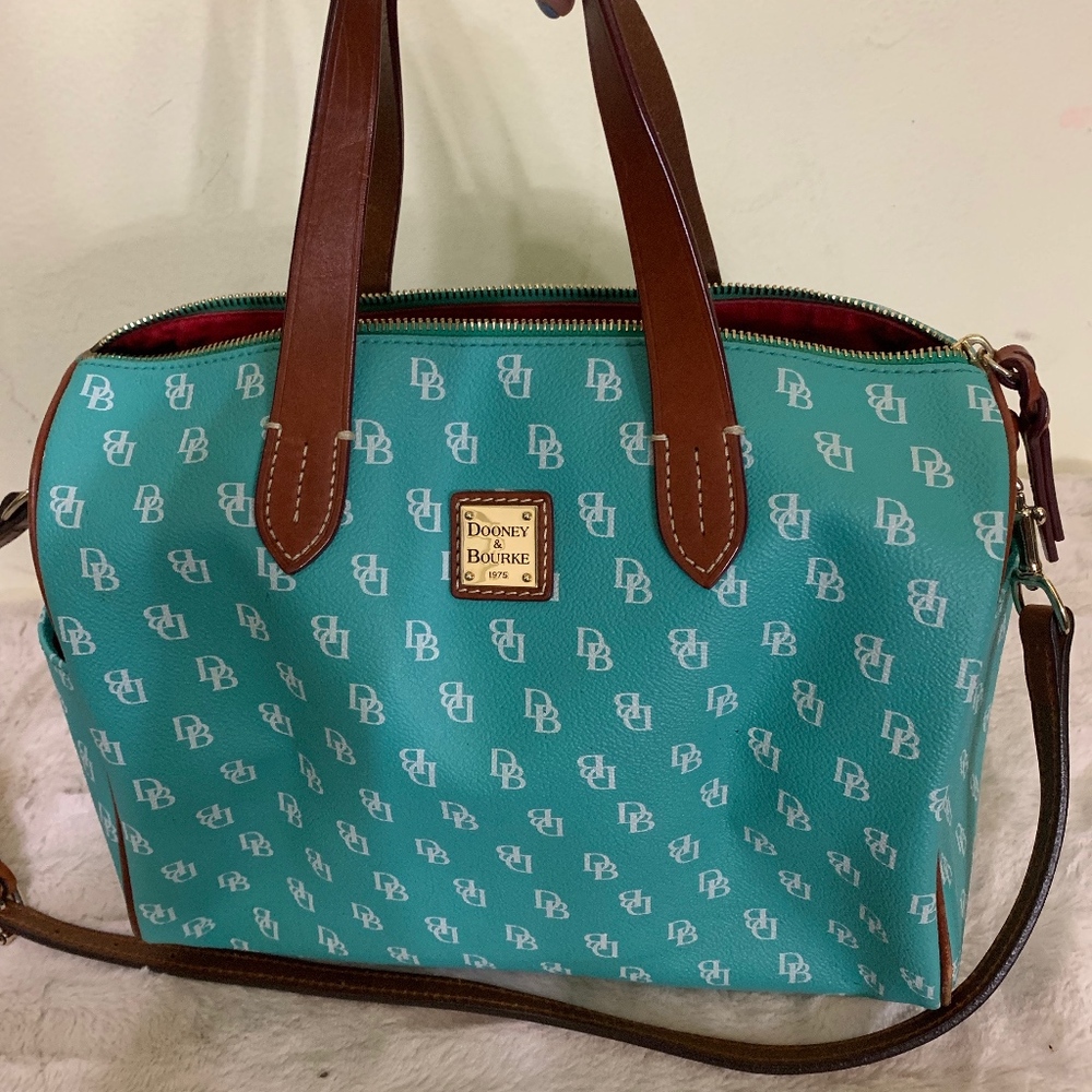 Dooney & Bourke Trudy Satchel Emerald Monogram